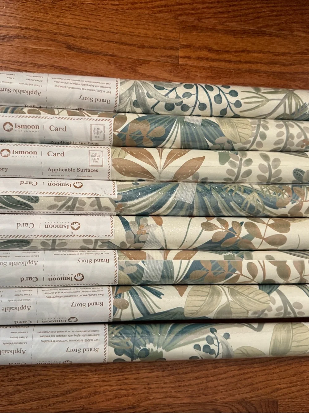 NWT- 8 RollsGreen Peel and Stick Wallpaper